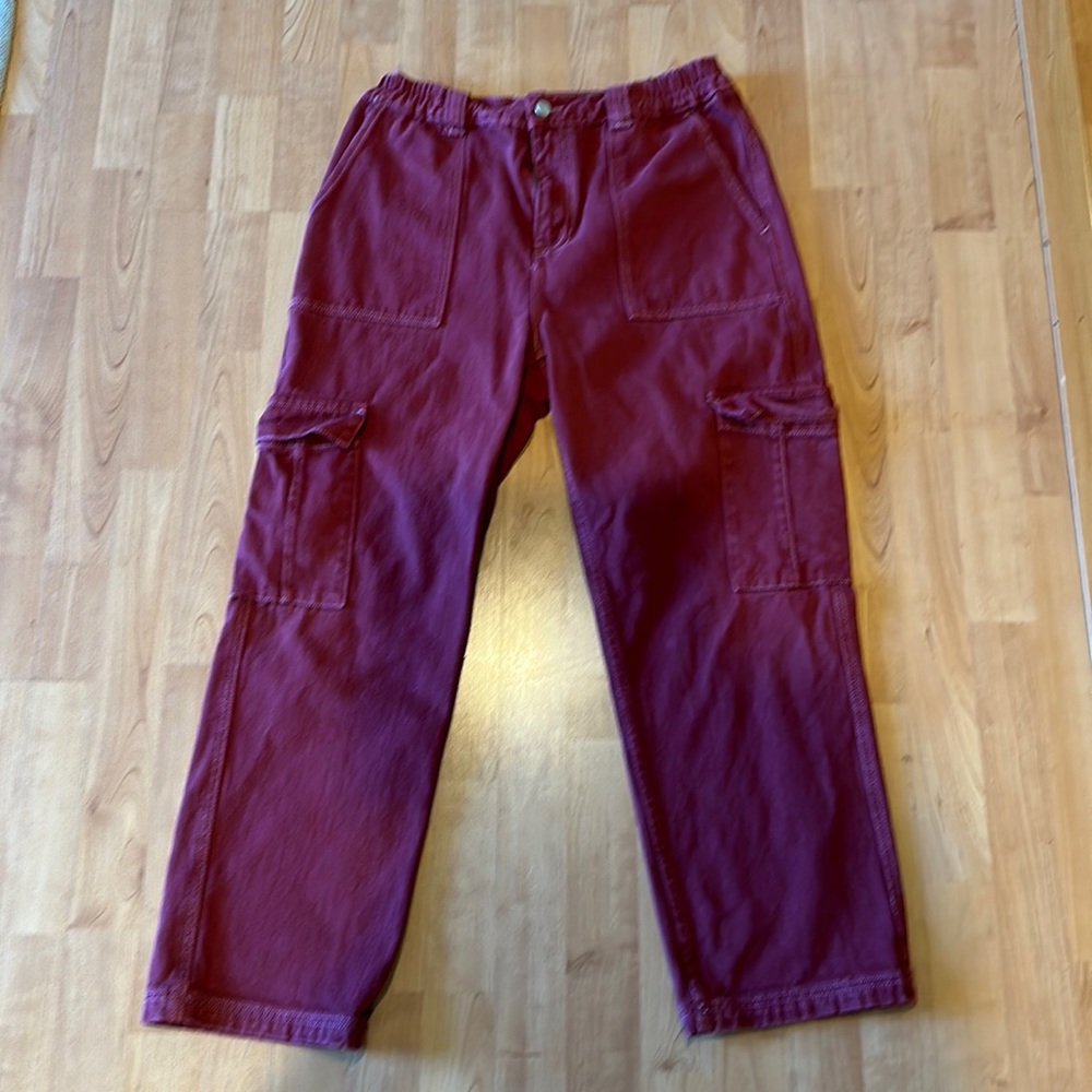 PacSun Red Maroon Burgundy Cargo Pants, Large